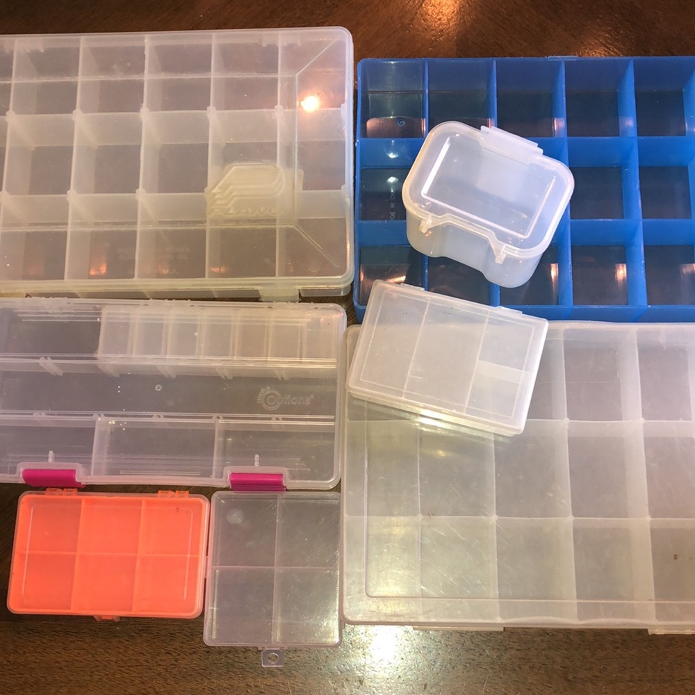 Clear Plastic Compartment Storage Boxes - Organizer Set